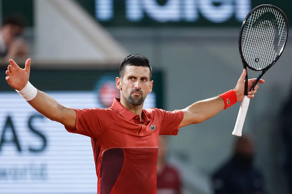Photo: AP/Jean-Francois Badias : Serbia’s Novak Djokovic